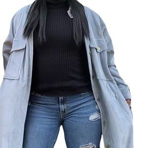 Oversize Heritage Blue long length Corduroy Jacket